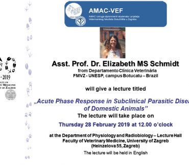 PREDAVANJE “Acute phase response in subclinical parasitic diseases of domestic animals”