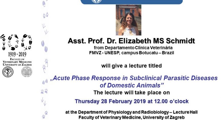 PREDAVANJE “Acute phase response in subclinical parasitic diseases of domestic animals”