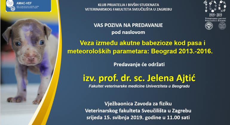 Veza između akutne babezioze kod pasa i meteoroloških parametara: Beograd 2013.-2016 Veza između akutne babezioze kod pasa i meteoroloških parametara: Beograd 2013.-2016