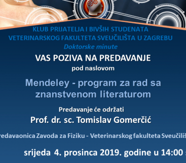 PREDAVANJE: Mendeley – program za rad sa znanstvenom literaturom