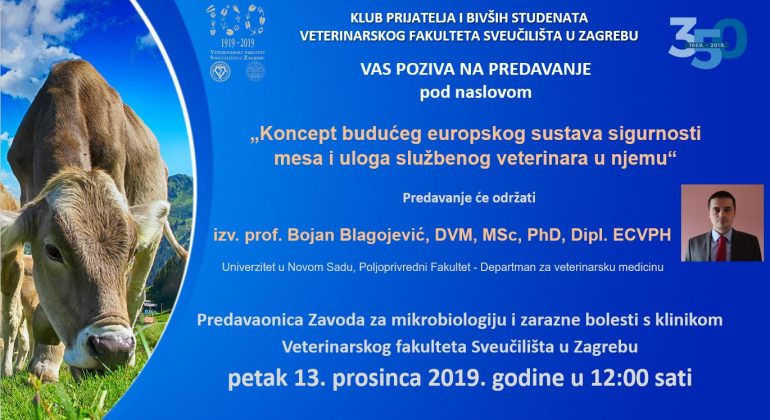 PREDAVANJE: “Koncept budućeg europskog sustava sigurnosti mesa i uloga službenog veterinara u njemu” PREDAVANJE: “Koncept budućeg europskog sustava sigurnosti mesa i uloga službenog veterinara u njemu”