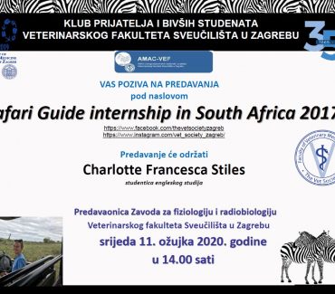 PREDAVANJE: Safari Guide internship in South Africa 2017