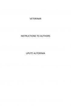 Veterinar Instructions to authors / Upute autorima