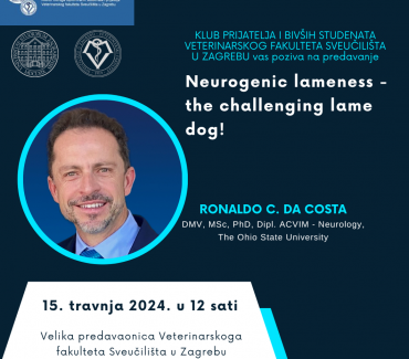 Poziv na predavanje: Ronaldo C. da Costa, DMV, MSc, PhD, Dipl. ACVIM – Neurology