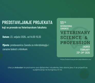 Predstavljanje projekata Veterinarskoga fakulteta Sveučilišta u Zagrebu
