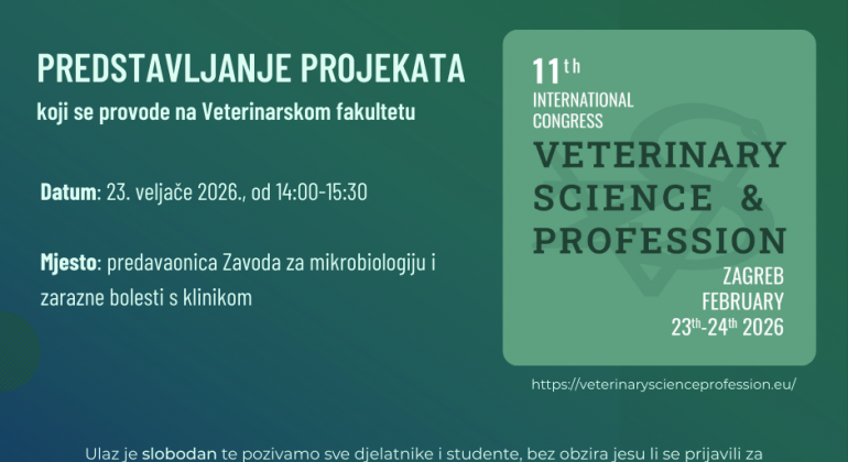 Predstavljanje projekata Veterinarskoga fakulteta Sveučilišta u Zagrebu