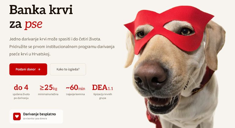 Banka krvi VEF, novi program darivanja krvi za pse